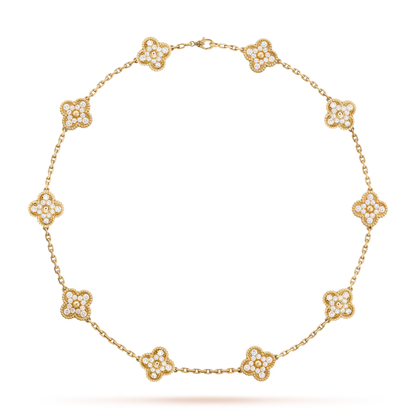 LAVISH CLOVER NECKLACE 10 MOTIFS - GOLD