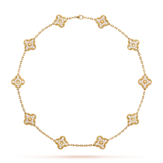 LAVISH CLOVER NECKLACE 10 MOTIFS - GOLD