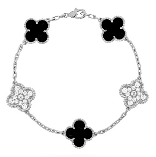 FOUR-LEAF CLOVER SILVER LUCKY SILVER/BLACK