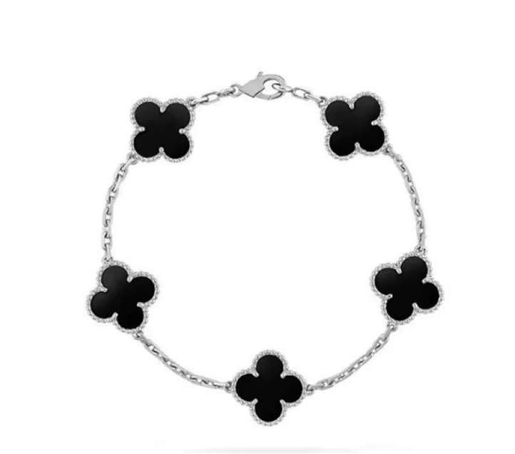 SILVER/BLACK LUCKY CLOVER