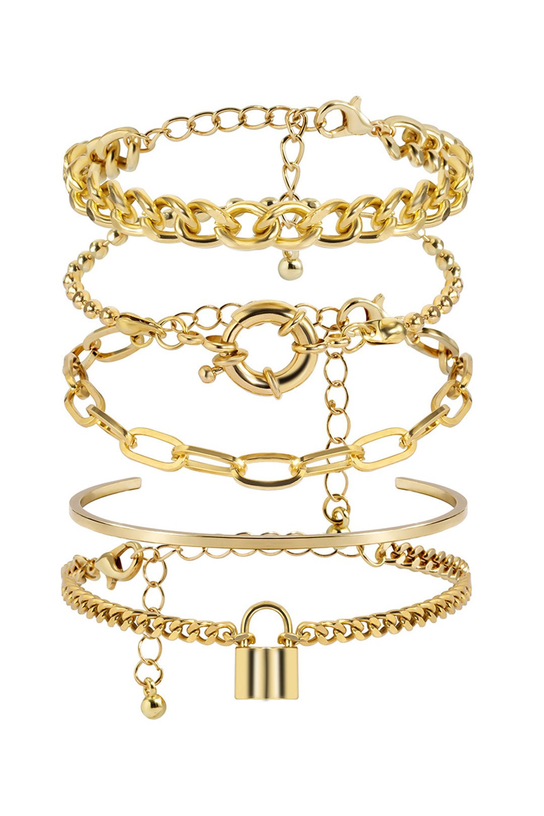 GOLDEN LAYERED BRACELETS SET